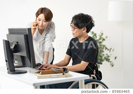 Employment of persons with disabilities Middle wheelchair 85983465