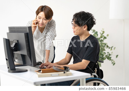 Employment of persons with disabilities Middle wheelchair Employment of persons with disabilities Middle wheelchair 85983466