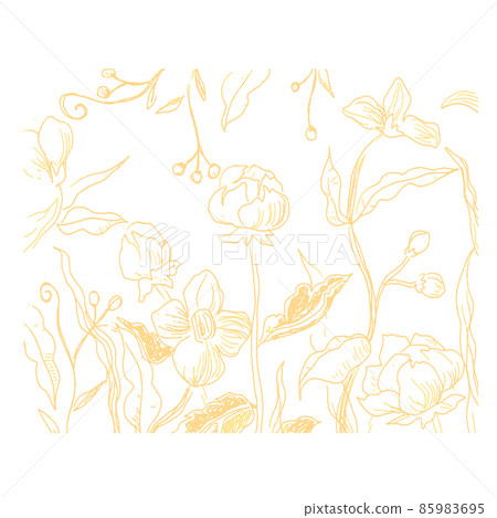 手繪花卉背景矢量圖 85983695