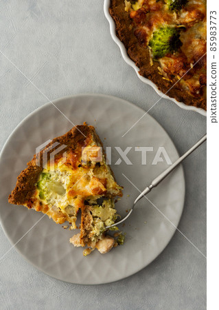 Piece of pie with romanesco cabbage Piece of pie with romanesco cabbage 85983773