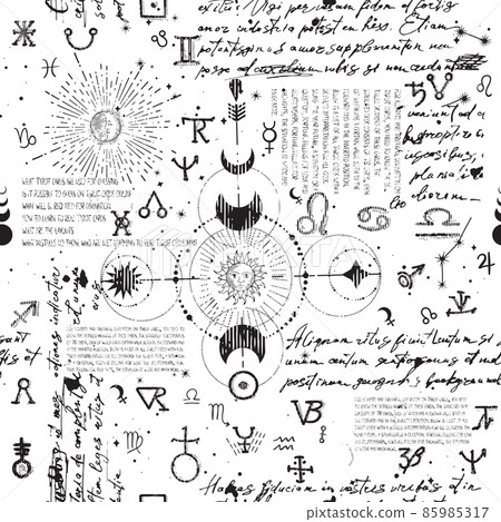 Seamless esoteric pattern. 85985317
