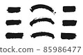 Grunge brush strokes vector set. Collection of freehand ink textures 85986477
