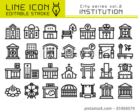 Line icon City series vol.2 Buildings such as public facilities and venues 85988079