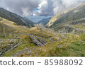 Outstanding panoramic view of Fagaras Mountains, Transfagarasan road, Sibiu County, Romania 85988092