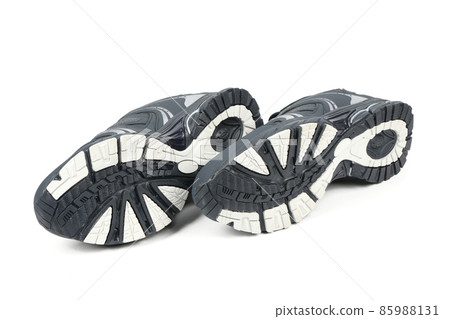 Blue soles modern sneakers isolated on white background. High resolution photo. 85988131