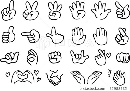 粗糙的手寫手標誌標記集插圖(僅限線條) 粗糙的手寫手標誌標記集插圖(僅限線條) 85988585