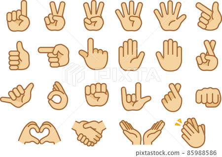 簡單的手標誌標記集圖 簡單的手標誌標記集圖 85988586