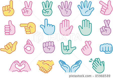 Simple hand sign mark set illustration... - Stock Illustration ...