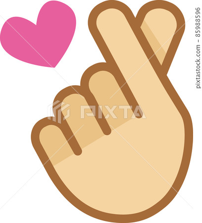 Simple finger heart mark illustration made by hand 85988596