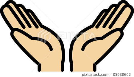 Mark illustration of a rising hand that supports from below Mark illustration of a rising hand that supports from below 85988602