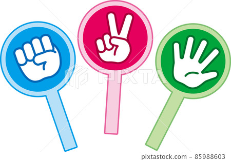 Rock-paper-scissors hand mark tag illustration Rock-paper-scissors hand mark tag illustration 85988603