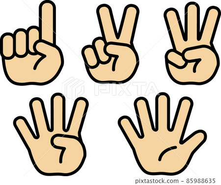 12345 Hand-made hand sign illustrations to count - Stock Illustration ...