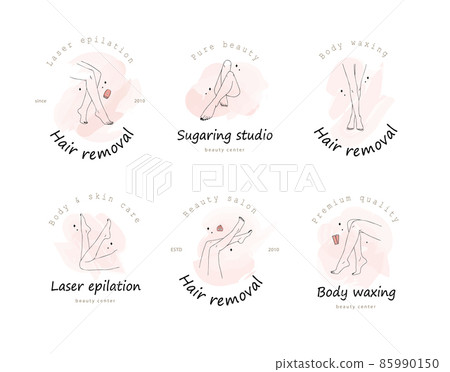 Hair removal. Linear female smooth legs. Woman body care. Vector Illustration of elegant feet in a trendy minimalist style. Epilation, beauty and health concept Hair removal. Linear female smooth legs. Woman body care. Vector Illustration of elegant feet in a trendy minimalist style. Epilation, beauty and health concept 85990150