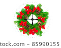 Clock with a Christmas wreath 85990155