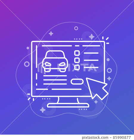 buy car online, line vector illustration buy car online, line vector illustration 85990877