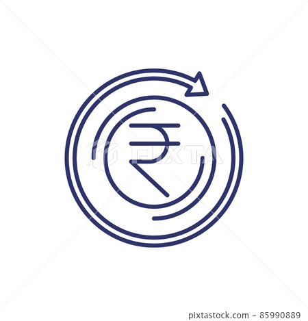rupee exchange line icon on white rupee exchange line icon on white 85990889