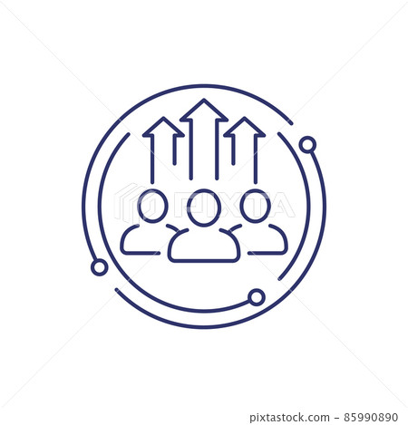team growth and development line icon on white team growth and development line icon on white 85990890