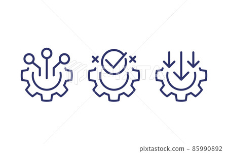 integration line icons on white integration line icons on white 85990892