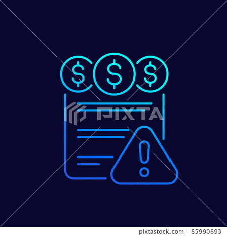 important payment line icon, vector important payment line icon, vector 85990893