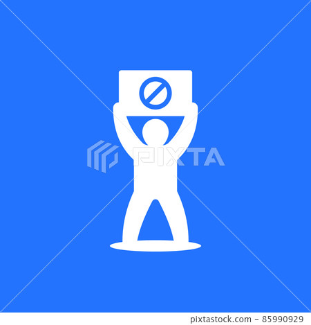 protester, activist with placard icon 85990929