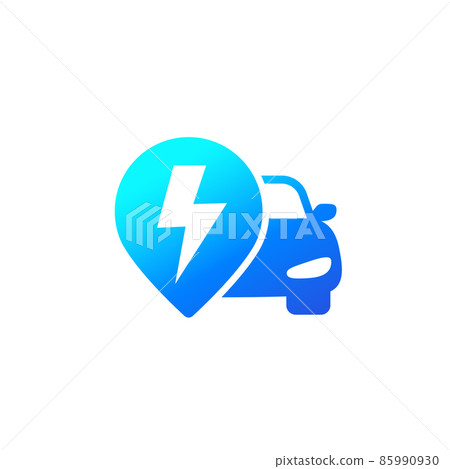 electric car, ev charging station vector icon electric car, ev charging station vector icon 85990930