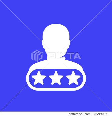 experience icon, customer and stars vector 85990940