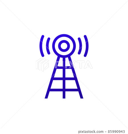 antenna or radio tower line icon, vector antenna or radio tower line icon, vector 85990943