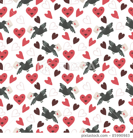 Valentines Day romantic seamless pattern - Stock Illustration [85990983 ...