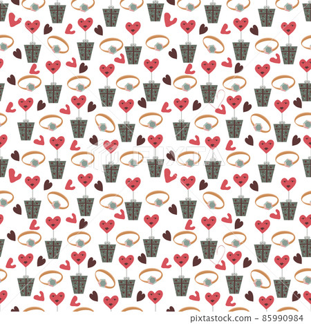 Valentines Day romantic seamless pattern 85990984