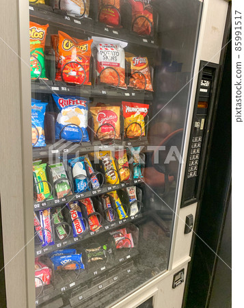 Break room Chip and candy vending machine close up 85991517