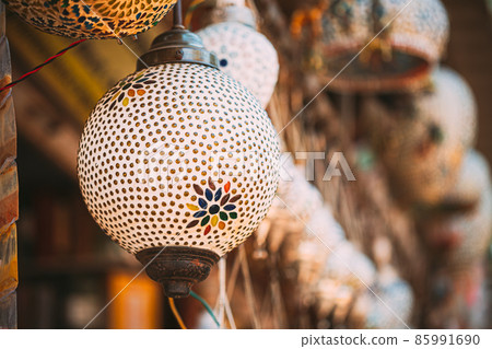 India. Market With Many Traditional Colorful Handmade Indian Lamps And Lanterns. Lanterns Hanging In Shop For Sale. Popular Souvenirs From India. India. Market With Many Traditional Colorful Handmade India. Market With Many Traditional Colorful Handmade Indian Lamps And Lanterns. Lanterns Hanging In Shop For Sale. Popular Souvenirs From India. India. Market With Many Traditional Colorful Handmade 85991690