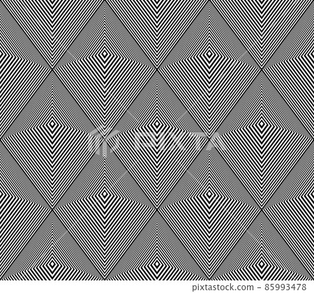 Seamless diamonds op art pattern. 3D illusion effect. Seamless diamonds op art pattern. 3D illusion effect. 85993478