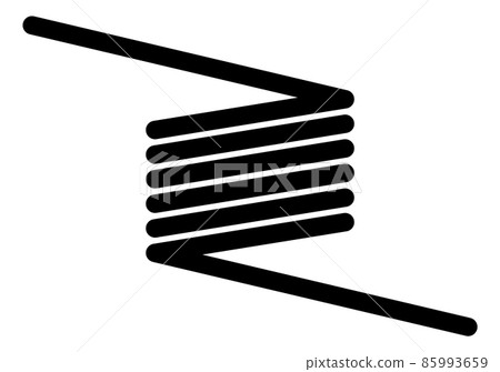 Steel spring silhouette. Compressed metal spiral cord 85993659