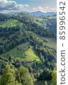 Mountain rural landscape with summer colors In the Romanian village 85996542
