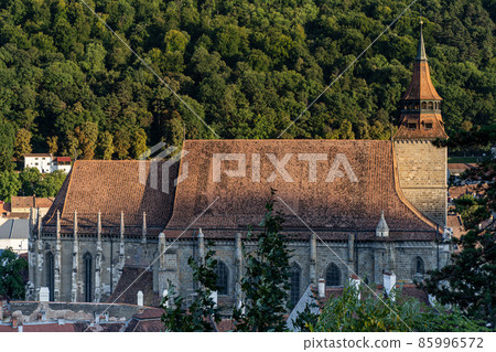 View of the old town of romanian city brasov taken from the white tower. 85996572