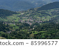 Mountain rural landscape with summer colors In the Romanian village 85996577