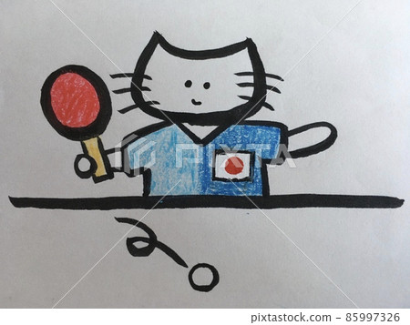 Cat playing table tennis Cat playing table tennis 85997326