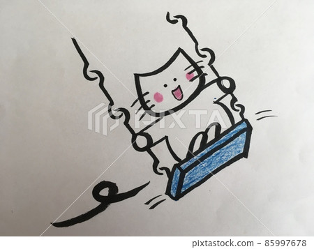 貓在鞦韆上玩耍 貓在鞦韆上玩耍 85997678