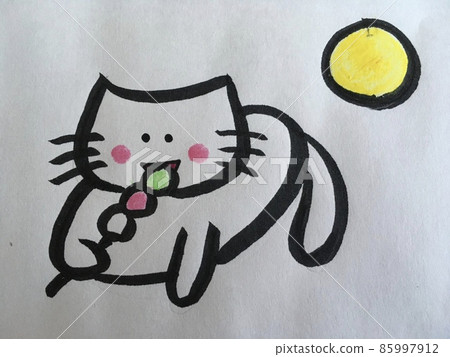A cat that likes dumplings more than moon viewing A cat that likes dumplings more than moon viewing 85997912