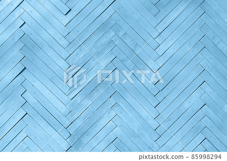 Wooden planks background, herringbone pattern, blue painted Wooden planks background, herringbone pattern, blue painted 85998294