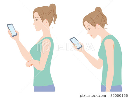 有智能手機脖子的女性 86000166