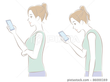 Female with a smartphone neck Female with a smartphone neck 86000169
