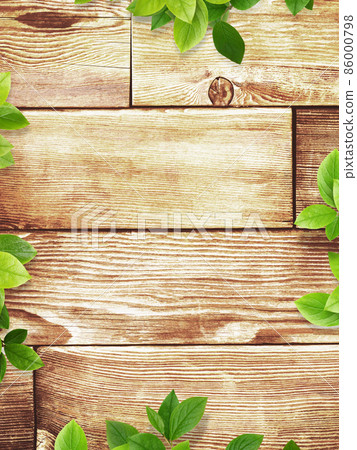 Natural background of wood grain and leaves - Stock Illustration ...