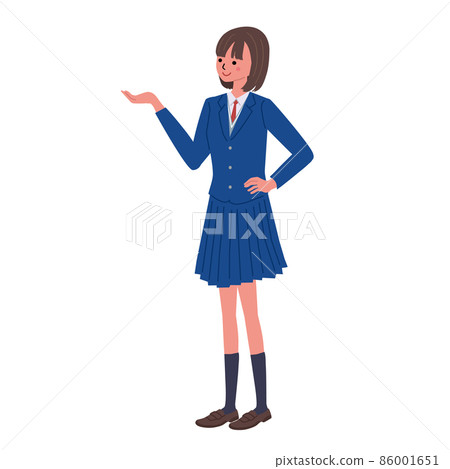 Illustration of a girl in uniform, high school student, junior high school student Illustration of a girl in uniform, high school student, junior high school student 86001651