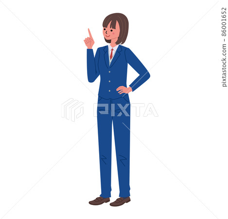 穿著褲子式製服的女孩的插圖高中初中生 86001652