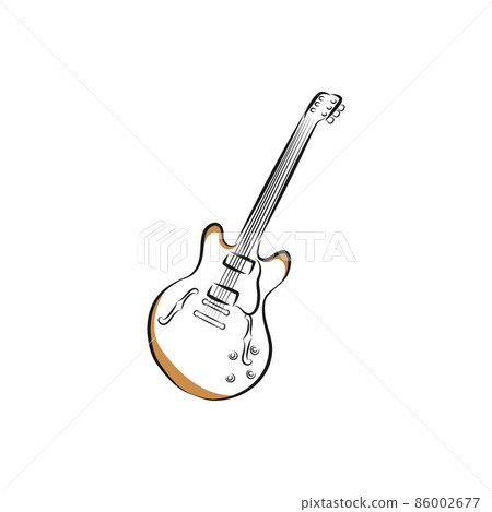 Guitar logo template vector icon illustration design stock illustration 86002677