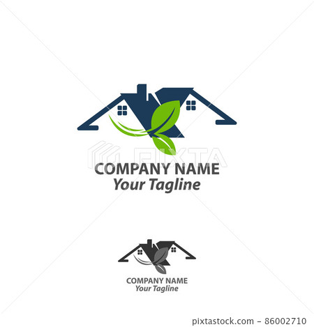 Green house icon with leaves - eco concept... - Stock Illustration ...