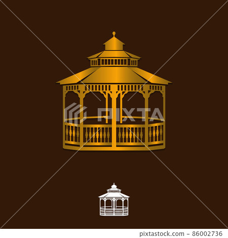 gazebo icon vector on white background, gazebo trendy filled icons from Architecture and city collection, gazebo vector illustration 86002736