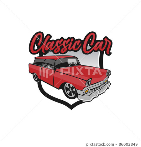 Classic/vintage car vector design inspiration. Auto car logo design template. Classic vehicle symbol logotype. A classic car symbol silhouette. Vintage car simple line art logo. Classic/vintage car vector design inspiration. Auto car logo design template. Classic vehicle symbol logotype. A classic car symbol silhouette. Vintage car simple line art logo. 86002849
