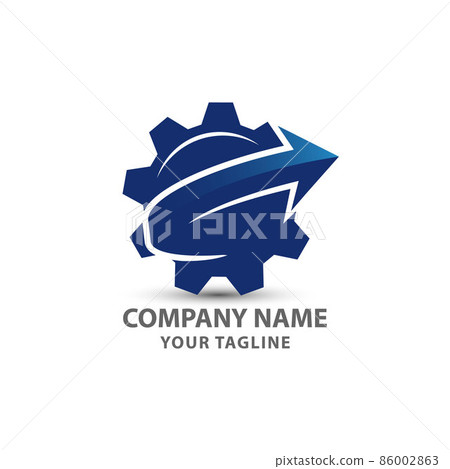 Gear arrow vector logo illustration design 86002863
